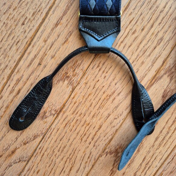 Albert Thurston Blue Diamond Argyle Elastic Suspenders - Picture 4 of 15